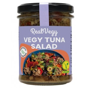 Sałatka z wegańską alternatywą tuńczyka bezglutenowa - REAL VEGY 180 g (120 g)