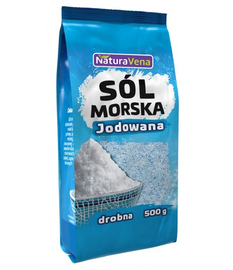 Sól Morska Jodowana drobno mielona - NATURAVENA 500 g