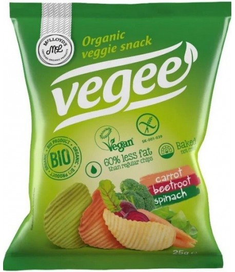 Chipsy warzywne bezglutenowe BIO - VEGEE 25 g