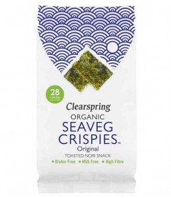 Chipsy  z alg morskich naturalne Seaveg bezglutenowe BIO - Clearspring 4 g