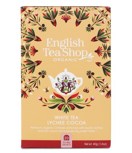 Herbata biała Lychee Cocoa FAIR TRADE BIO (20 x 2 g) - ENGLISH TEA SHOP ORGANIC 40 g