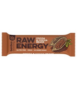 Baton RAW ENERGY z ziarnami kakaowca bezglutenowy - bombus 50 g