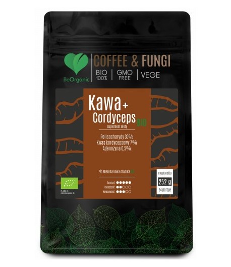 Kawa Arabica mielona + Cordyceps BIO - BeOrganic 252 g