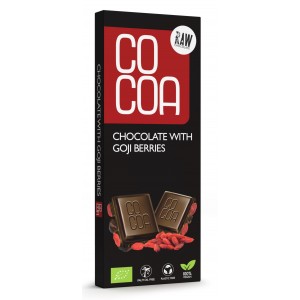 Czekolada surowa z JAGODAMI GOJI BIO - COCOA 40 g