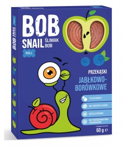 60g Przekąska Jabłkowo - Borówkowa bez dodatku cukru bezglutenowa - BOB SNAIL 60 g