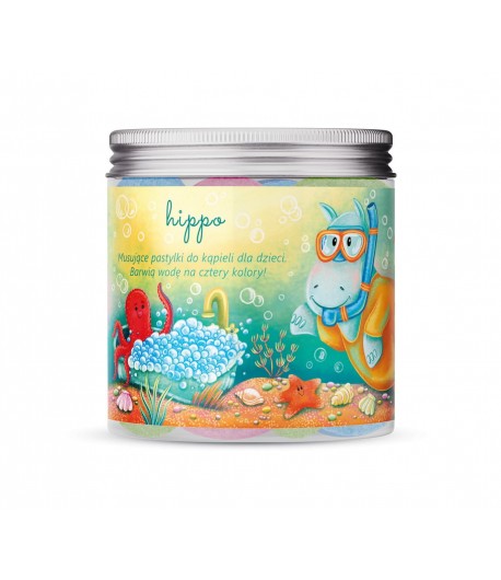 Musujące pastylki do kąpieli dla dzieci - HIPPO 160 g