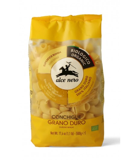 Makaron (semolinowy) CONCHIGLIE kolanka BIO - alce nero 500 g