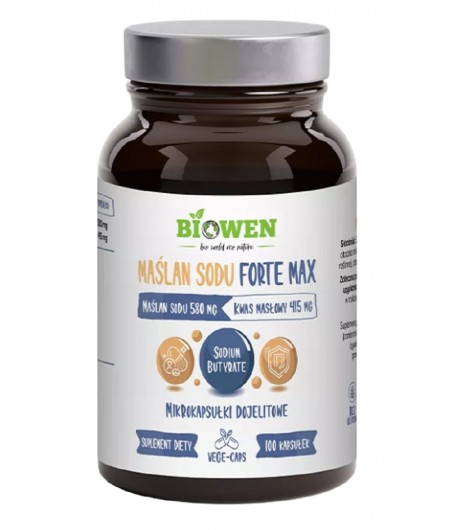 Maślan Sodu Forte MAX (580 mg) bezglutenowy - BIOWEN 100 kapsułek