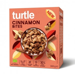 Poduszki zbożowe Cynamonowe z niższą zawartością cukru bezglutenowe BIO - TURTLE 300 g
