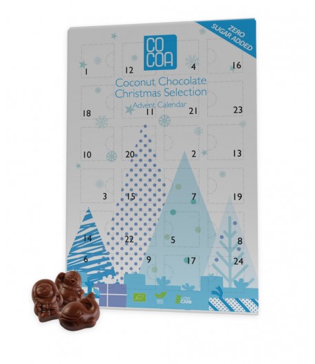 Kalendarz Adwentowy z Czekolady kokosowej bez dodatku cukrów BIO - COCOA 180 g Kalendarz Adwentowy z Czekolady kokosowej bez dodatku cukrów BIO - COCOA 180 g