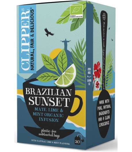 Herbatka BRAZILIAN SUNSET Yerba Mate z Mięta i Limonką (20x2g) BIO - CLIPPER 40 g
