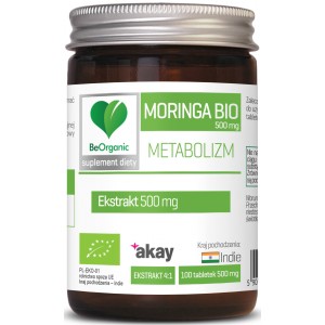 Moringa ekstrakt 500 mg BIO - BeOrganic 100 tabletek