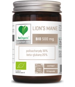 Lion’s Mane ekstrakt 30/20 500mg BIO - BeOrganic 50 kapsułek