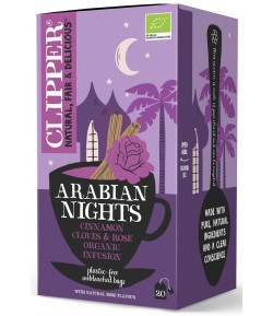 Herbatka z Cynamonem i Goździkami o smaku Róży (ARABIAN NIGHTS) BIO (20 x 2 g) - CLIPPER 40 g