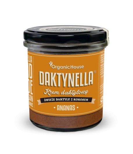 Krem KOKOS - DAKTYLE MEDJOOL - ANANAS bezglutenowy BIO - ORGANICHOUSE (DAKTYNELLA) 280 g