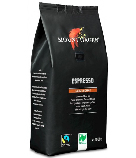 Kawa ziarnista ARABICA 100% espresso FAIR TRADE BIO - MOUNT HAGEN 1 kg