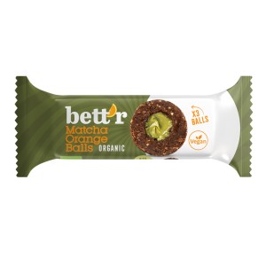 Kulki daktylowe z nadzieniem MATCHA - POMARAŃCZA bezglutenowe BIO (3X15g) - BETT'R 45 g -