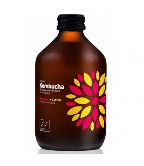 KOMBUCHA Z HIBISKUSEM I CYTRUSAMI BEZGLUTENOWA BIO - VIGO 330 ml