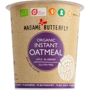 Owsianka błyskawiczna JABŁKO - JAGODA bwezglutenowa BIO - MADAME BUTTERFLY 55 g