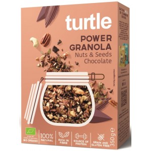 Granola czekoladowo - orzechowa z nasionami bezglutenowa BIO - TURTLE 350 g