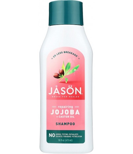 Odbudowujący szampon z olejem jojoba i olejem rycynowym - Jason 473 ml