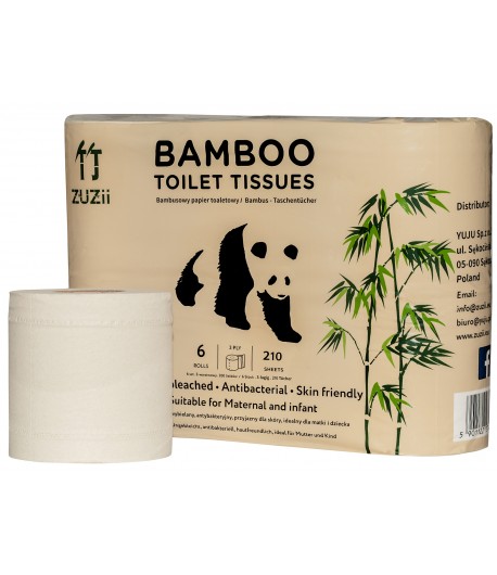 Bambusowy papier toaletowy - ZUZii 6 szt.