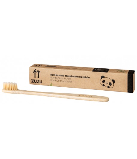Bambusowa szczoteczka do zębów dla dorosłych - kolor beżowy - Zuzii