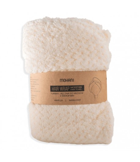 Turban - ręcznik do włosów z mikrofibry biały - Mohani