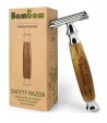 Maszynka do golenia z bambusowym uchwytem - srebrna Classic Silver - Bambaw