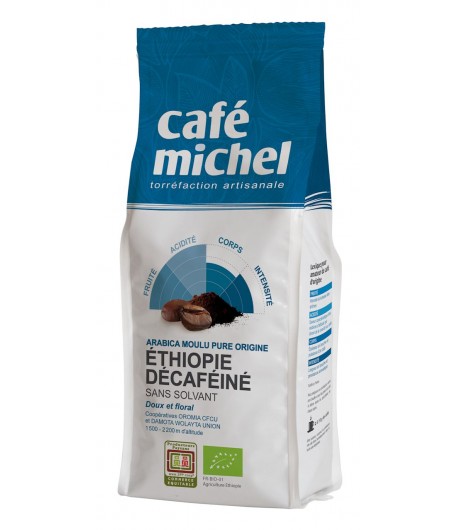 Kawa mielona BEZKOFEINOWA ARABICA 100 % ETIOPIA FAIR TRADE BIO - cafe michel 250 g
