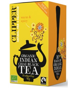 Herbata Czarna CHAI z cynamonem i goździkami (20x2,5g) FAIR TRADE BIO - CLIPPER 50 g