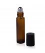 Butelka szklana z roll-on z nakrętką czarną PP - 10 ml