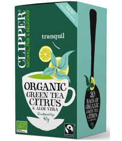Herbata Zielona z Cytryną i Aloesem (20x2g) FAIR TRADE BIO - CLIPPER 40g