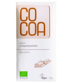 Tabliczka biała CYNAMONOWA BIO - COCOA 50g