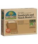 Papierowe torebki na kanapki i przekąski - kompostowalne - IF YOU CARE 48 szt.