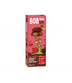 Przekąska Jabłkowo - Truskawkowa w mlecznej czekoladzie belgijskiej bez dodatku cukru bezglutenowa - BOB SNAIL 30g