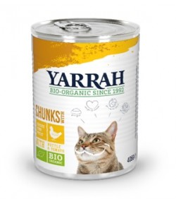 Kawałki kurczaka z pomidorem i pokrzywą BIO (dla kota dorosłego) - YARRAH 405 g