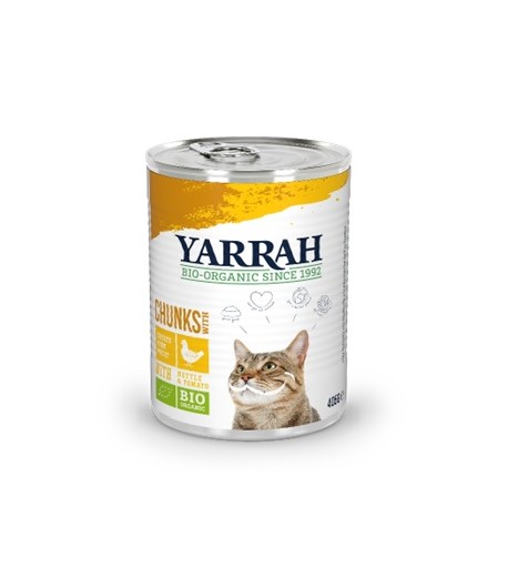 Kawałki kurczaka z pomidorem i pokrzywą BIO (dla kota dorosłego) - YARRAH 405 g