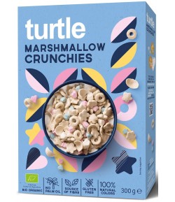 Chrupki zbożowe z piankami Marshmallow  bezglutenowe BIO - TURTLE 300 g