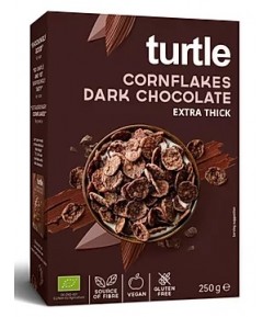 Płatki kukurydziane w polewie z ciemnej czekolady bezglutenowe BIO - TURTLE 250 g
