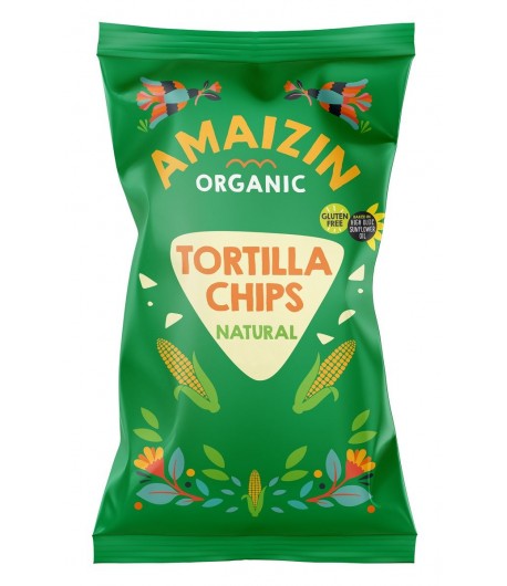 Chipsy TORTILLA  kukurydziane solone bezglutenowe BIO - Amaizin 250 g